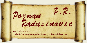 Poznan Radusinović vizit kartica
